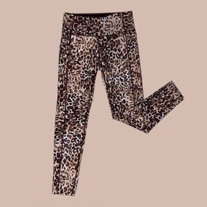 Calvin Klein Performance Wick Animal Print Cheetah Leopard Stretchy Leggings S